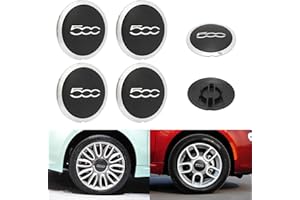 OTUFAN per 500 Copri Ruota Hup Trim, Accessori Di Aggiornamento per Il Lifting Del Copriruota Centrale Esterno Dell auto 68078419ac Sostituzione per 500 (4 PCS Bordo bianco Testo bianco)