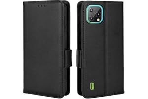Unichthy Phone Case for Blackview A55 / OSCAL C60 4G Cover Flip Shockproof Litchi Pattern Anti-slip Wallet Case PU Leather Stand Magnetic Closure Folio Bumper Protective Phone Skin Black