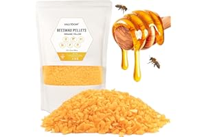 VALLYDOM Beeswax 2lb Yellow Beeswax Pellets, Candle Wax, Organic Beeswax, Wax for Candles Making, Beeswax Candles,Beeswax for Skin, Soap Making Supplies, Candle Making, Candle Wax for Making Candles