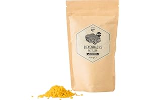 ‎BEEGUT beegut Bio Bienenwachs Pastillen, 200g natürliches Bienenwachs vom Bio Imker für DIY Kosmetik UVM