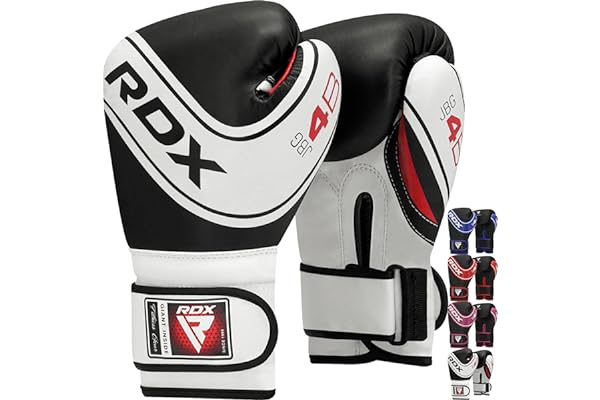 RDX Gants de boxe Enfant, 6oz 4oz Gants d'Entraînement Junior, En Cuir Maya Hide, Paume Ventilée, Muay Thai Sparring MMA Kickboxing, Sac de Frappe, Poire de Vitesse, Pattes d'Ours, Boucliers de Frappe