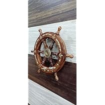 Decorazione Nautica In Legno - Timone E Ancora Per Parete Stile Marino 28cm - Foto 2