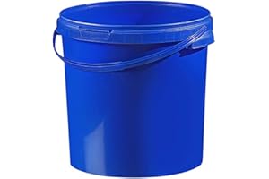 Fuduu.de Cubo de plástico con tapa, 21,1 l, color azul