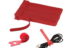 : GaoBangM 100 Pcs Reusable Cable Ties, Cable Ties, Fastening Straps, Adjusting Straps, for Electrical and Electronic Products,Cable Straps,Home Office Cable Organizer (Red)