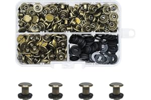 CANGCANG Juego de 100tornillos Chicago dekit de tornillos de encuadernación Chicago, remache de uñas metal, botón Chicago, para cinturón de cuero,libro de recortes,encuadernación (color bronce, M5*6)
