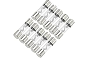 Partuto 10 Stück 10x38mm 0,39x1,50 Zoll 40A Universal AGU Glassicherung - Kfz-Sicherungsröhre zum Schutz der Stromversorgung - Metall Silberton