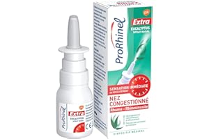 Prorhinel spray nasal pour nez congestionné Extra à l'eucalyptus pour adultes, Fabriqué en France, 20 ml