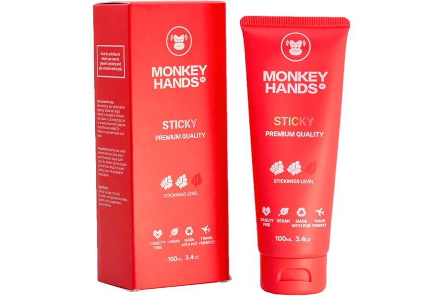 MonkeyHands Gel Grip – High-Performance Grip Aid for Dry Hands for Pole Dance, Gymnastics, Calisthenics | Vegan, Skin-Friendly | Rings, Parkour, Tennis, Padel