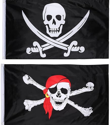 Bandera Doble Costura Ojales Jolly Roger Decoración Bandera Pirata