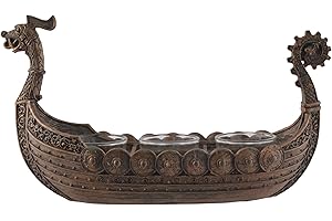 VOGLER JOH. VOGLER GMBH Nordycki świecznik na podgrzewacze Drakar Statek Wikingów - kolor brązu 3 podgrzewacze