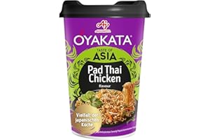 OYAKATA Instant-Nudelbecher Pad Thai Chicken 93 g I Hühnerfleisch in Tamarinde, Limette & Erdnüssen I Fertigmahlzeit in 3 Minuten I Perfekt für unterwegs & Zuhause I Authentische Ramen-Nudeln