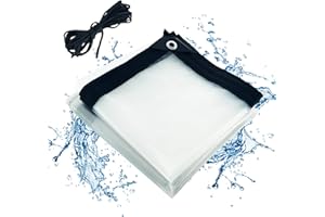MIQEBX Bâche Transparente imperméable, bâche en Tissu avec Oeillets et Corde, auvents Pliables et bâches résistantes aux intempéries, pour Serre de Plantes de Meubles de Jardin Toit de huche (2x3m)