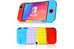 Coolden Étui pour Switch OLED Pochette Housse Coque TPU Souple Silicone Coque Protection Switch OLED Anti-Griffes et Anti-Chocs Pop Fidget Bubble Coque pour Nintendo Switch et Switch OLED Coloré