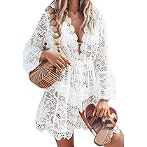 Summer Crochet Hollow Out Knit Beach Bathing Suit For Women Swimsuit Coverup Dress Vacation...