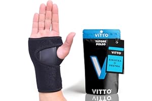 VITTO Tutore Polso - Polsiera per Sollievo dal Dolore per Tunnel Carpale, Slogature, Tendinite e Artrite (Destra, S/M)