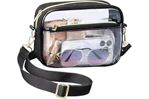 APMGONT Clear Crossbody Bag, Stadium Approved Transparent Bag, Shoulder Bag for Women Men, Adjustable Strap Messenger Bags for Sports, Travel, Beach, Events, Concerts Bag