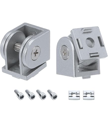 Connettori Angolo Regolabile In Alluminio JiGiU - 2 Pezzi Per Profili 40x40, Rotazione 180° - Foto 2