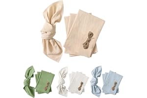 EMBHLITFE 6 servilletas de tela hechas a mano, 100 % algodón, 45 x 45 cm, reutilizables, suaves y cómodas, para bodas, fiestas, cenas, Navidad, uso diario (albaricoque)