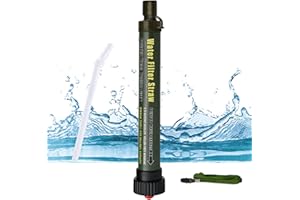 RUYI Filtre à eau d'extérieur 2000 l - Mini filtre à eau portable pour camping - Traitement de l'eau avec paille - Traitement de l'eau d'urgence - Pour la randonnée, le trekking, les voyages