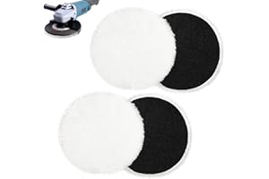 GYXCELC Polierpads Polieraufsatz Kompatibel mit Exzenterschleifer Lammwolle Polierscheiben Polierhauben für Exzenterschleifer mit Klett für Autoscheinwerfer, Korkböden usw-4Stück 125mm