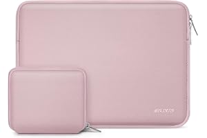 ‎MOSISO MOSISO Laptop Hülle Tasche 13,3 Zoll, 13-13,3 Zoll Laptophülle Kompatibel mit MacBook Air/Pro 13 / Pro 14, HP Dell ASUS Lenovo Notebook, Neopren Laptoptasche mit Kleinem Etui, Baby Rosa