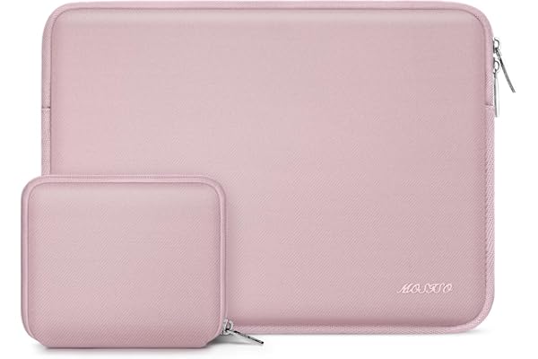 MOSISO Housse Ordinateur Portable 13 Pouces,Compatible avec MacBook Air M5 M4 M3 M2 M1 2026-2018/Neo A18 Chip/Pro M2 M1 2026-2016, Laptop Sleeve Néoprène Sac avec Petite Pochette,Rose