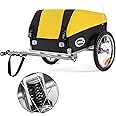 CXWXC Bicycle Trailer with Shock Absorber, Large Load Capacity up to 120L, Load Capacity 40KG, Folding Load Trailer with Tarpaulin and Safety Flag, Perfect for Daily Transport