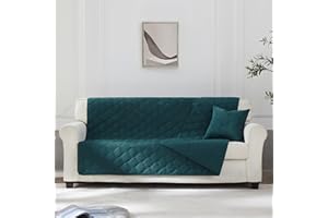 Allisandro Wodoodporny Dwustronny Koc dla Zwierząt Domowych - Pokrowiec na Sofę, Narzuta dla Psów i Kotów, 127 x 102 cm, Ciemnozielony