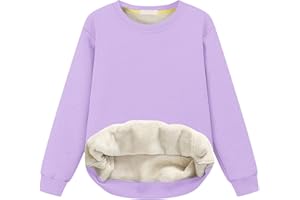 amropi Enfants Garçons Sweat d'hiver Chaud Doublure Polaire Pull Col Rond Sherpa Sweatshirts pour 3-10 Ans