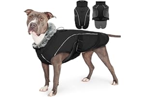 PUMYPOREITY Abrigo Invierno Cálido para Perros, Chaqueta Abrigadora de Invierno Chaleco a Prueba de Viento Chaqueta de Felpa Cálido Chaleco de Algodón Suave para Cachorro(Negro, 2XL)