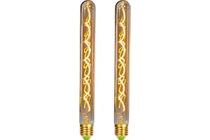 Tianfan T300 rör Edison LED 2-pack, 4 W (25 W Eq), 2000 K varmt ljus, dimbar, E27 bas, 32 x 300 mm, 3 färger (bärnsten)