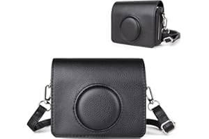 HIYQIN Fuji Mini EVO torba skórzana kompatybilna z Fujifilm Instax Mini EVO - Mini EVO etui ochronne z regulowanym paskiem na ramię, Evo-lzw-czarny, FUJI-EVO-Tasche LZW, Fuji Mini EVO torba na aparat