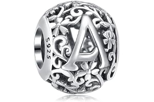 Annmors Letra Alfabeto A-Z Abalorio Charms de Plata de Ley 925 Compatible con Pulse Mujer