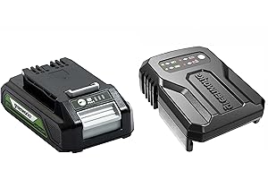 Greenworks Batteria 24V 2Ah agli Ioni di Litio e Caricabatterie Universale - per Attrezzi da Giardino ed Elettroutensili 24V, Carica in 60 Minuti, Batteria G24B2 e Caricabatterie - G24UCC