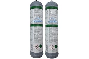 GASFRIGO® - Nr. 2 Bombole usa e getta gas miscela argon co2 da 1 lt. 110 bar attacco M10x1 - saldatura MAG - NOTA E' UN PRODOTTO PROFESSIONALE-MARCA EUROTRE MADE IN ITALY