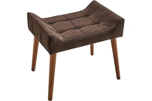 Atahome Dressing Table Stool Vanity Stool - Elegant and Comfortable Padded Makeup Dressing Table Chair for Bedroom Petunia (Brown)