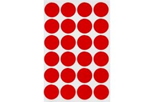 Royal Green Bollini Adesivi Rossi 25mm - Etichette Adesive Rotonde Colorate Diametro 2,5cm - Confezione da 360 Pezzi