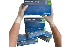 Rękawice lateksowe bez talku rękawiczki jednorazowe rozmiar M od ARNOMED 100 sztuk/pudełko w rozmiarze XS S M L XL