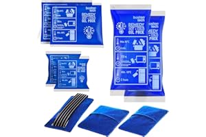‎BOSTON TECH REMEDY Kühlpads für heiß und kalt. 6 Beutel in verschiedenen Größen. 3 Stoffbezüge mit Band. Ideal zur Behandlung von Schmerzen und Verletzungen. Wiederverwendbarer Kühlschrank und Mikrowelle.