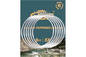 SF Líder de Pesca con Mosca cónico Soldado con Lazo de Nailon 9FT 6X 6 Paquetes