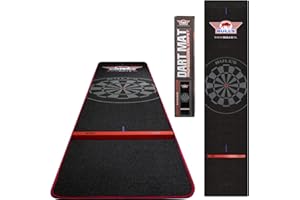 Bull's Profi Teppich Darts Matte - Schwarz-Rot + Oche 300x65cm - 100% synthetisches Materia