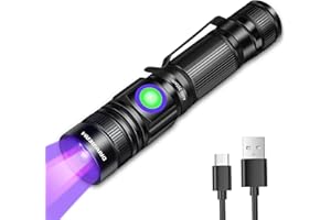 DARKBEAM Torcia UV 395 nm – Ultravioletta Lamp Ricaricabile Lampada di Wood LED - Polimerizzazione della resina, Rilevatore di urina di animali domestici gatti/cani, Macchie, Scorpioni