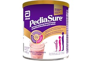 PediaSure Shake Fraise - Complément alimentaire pour enfants - Shake contenant multivitamines et minéraux, des protéines et des oméga 3 et 6 - À partir de 1 an - 1 x 400 g
