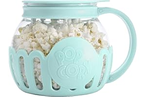 MINGCHENGHENG Mikrowellen-Popcorn-Schüssel - Air Popcorn Popper Bowl Mit Deckel, Popcorn-Maschine Popcorn Maker Mikrowellen-Popcorn-Hersteller, Glas ohne BPA spülmaschinenfest,Blue