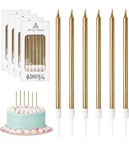 Candele lunghe glitter oro - 16 pz