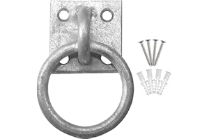 EUIOOVM 4Pcs Tie Ring on Plate 50mm x 50mm, Tie Rings for Horses, Horse Haynet Ring Heavy Duty Hay Nets Horse Pony Equestrian Horse Hay Net Tack Tie up Stable Ring Hook