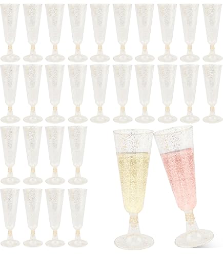 50 Flûtes à Champagne Plastique LATERN - 150ml Transparent - Réutilisables Pour Fêtes, Mariages, Anniversaires
