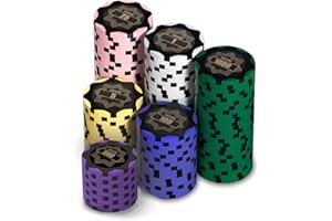 HEITOK Clay Poker Chips Set 100 Chips mit Nummer für Texas Hold'em, 14g Professionelles Gewicht & Casino Blackjack Poker Set, Casino Spiel für Erwachsene