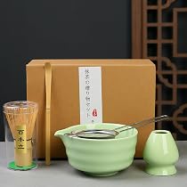 JBER Matcha Kit 7 Pezzi - Frullino Matcha in bambù, Ciotola Matcha con beccuccio, Filtro, Supporto per Frullino, Cucchiaio e supporto, Set Matcha Giapponese per Amanti del Matcha (Rosa Sfumato