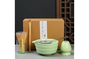 EULERYOO Set Matcha - giapponese completo con Frusta Matcha in bambù cucchiaio ciotola e supporto per frusta Perfetto per una cerimonia del tè tradizionale Matcha Kit ideale per la preparazione del tè matcha